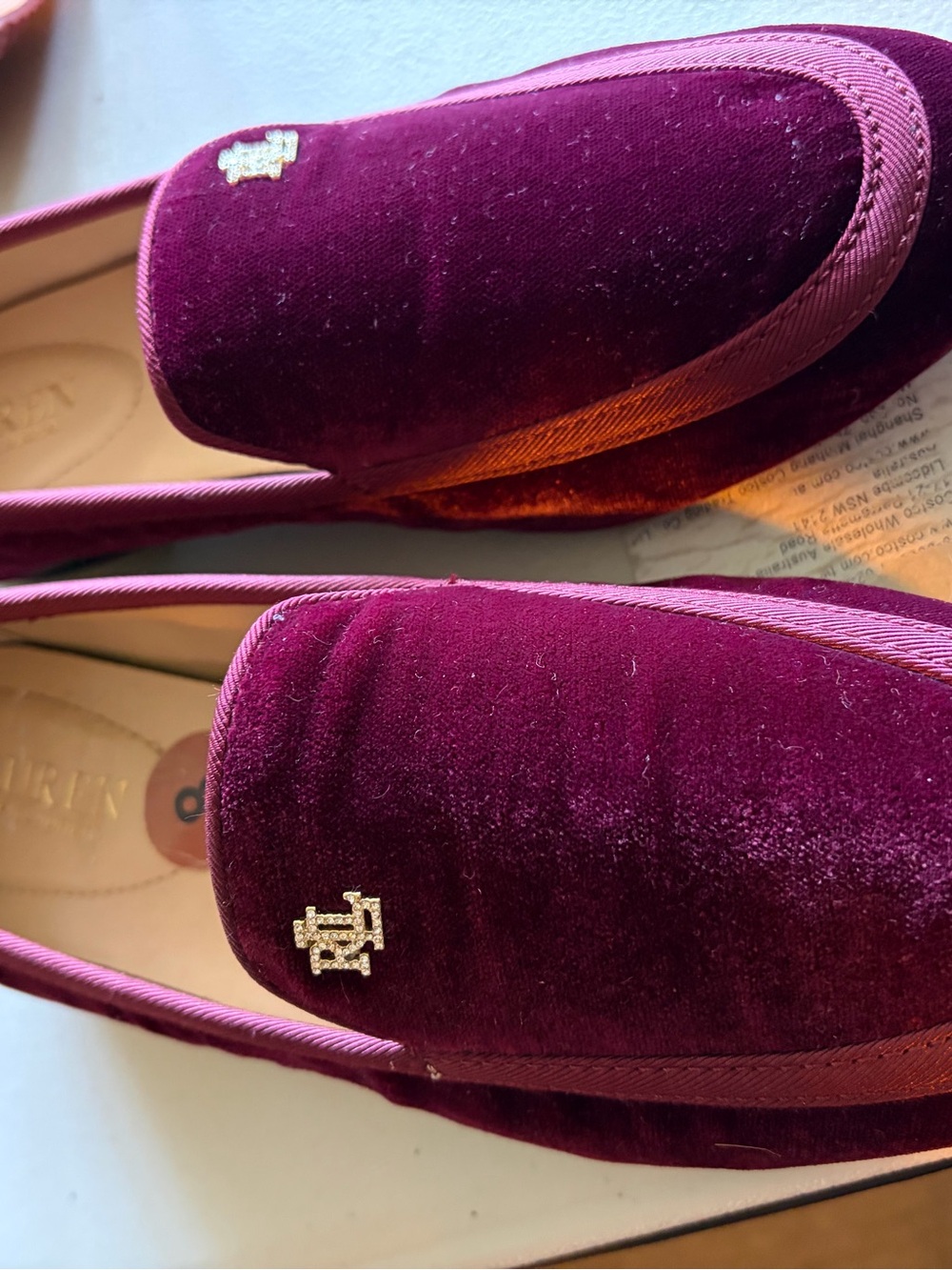 Ralph Lauren - Velvet Burgundy Women's Loafers. NEW